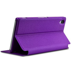 Etui à rabat latéral Support Couleur Violet pour Sony Xperia Z3 + Film de protection