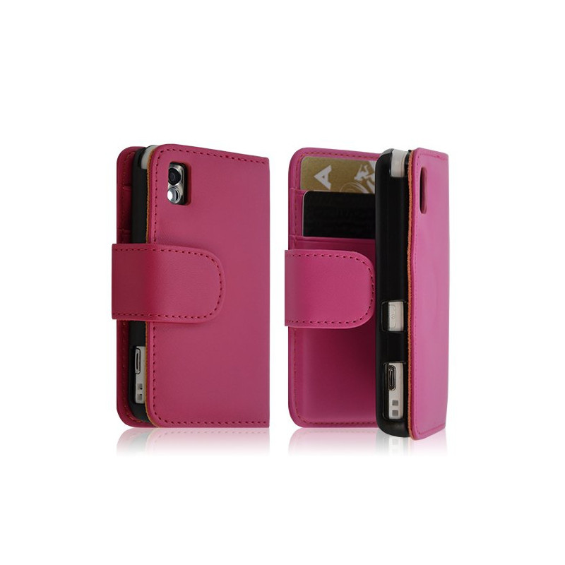 Housse coque etui Portefeuille pour Samsung s5230 Player One rose