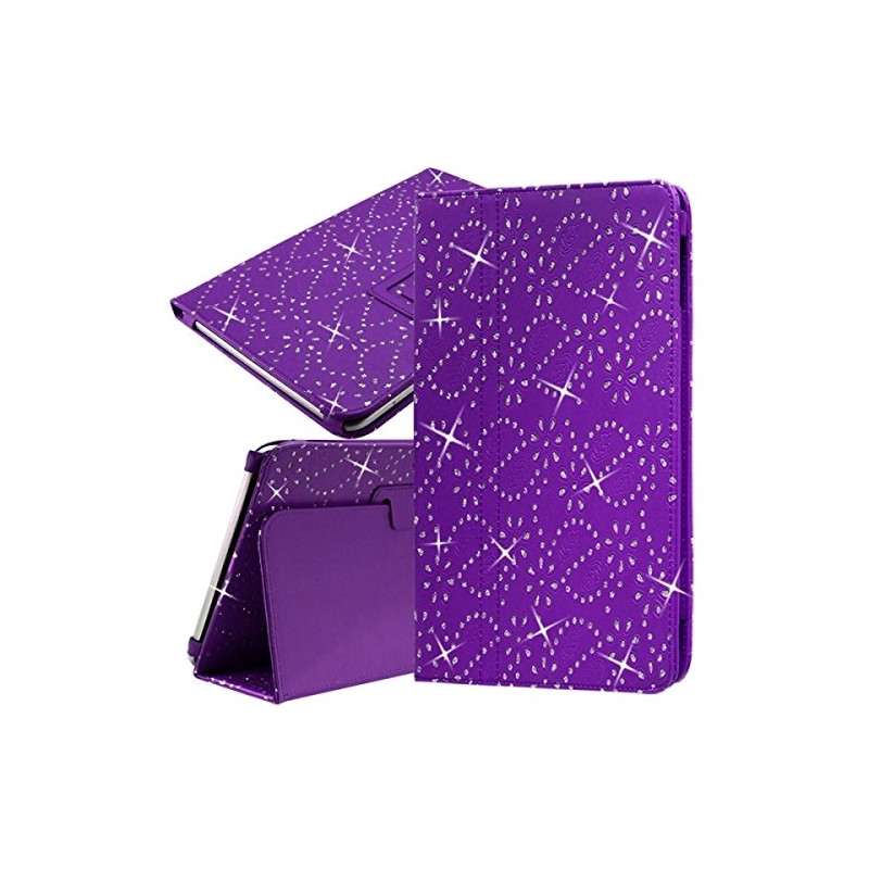 Housse Etui Universel Style Diamant Couleur Violet pour Tablette Apple iPad Air 9,7"