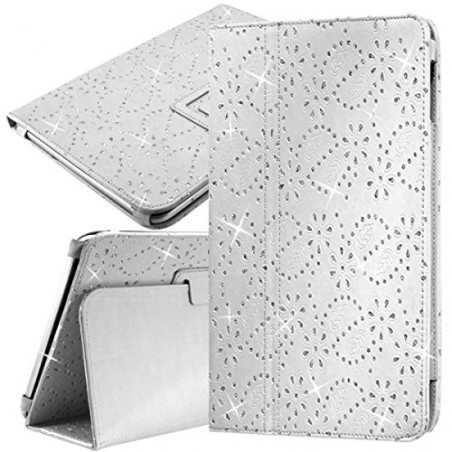 Housse Etui Universel Style Diamant Couleur Blanc pour Tablette Apple iPad Air 2 9,7"