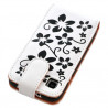 Housse coque etui pour Samsung Galaxy SCL i9003 motif fleur couleur blanc + Film protecteur