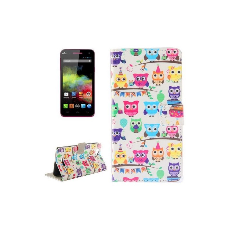 Etui de Protection Portefeuille Support Motif pour Wiko Rainbow 4G