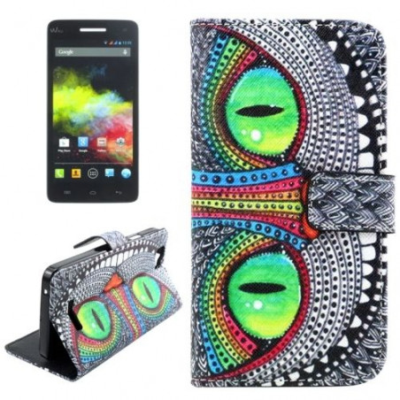 Etui de Protection Portefeuille Support Motif pour Wiko Rainbow 4G