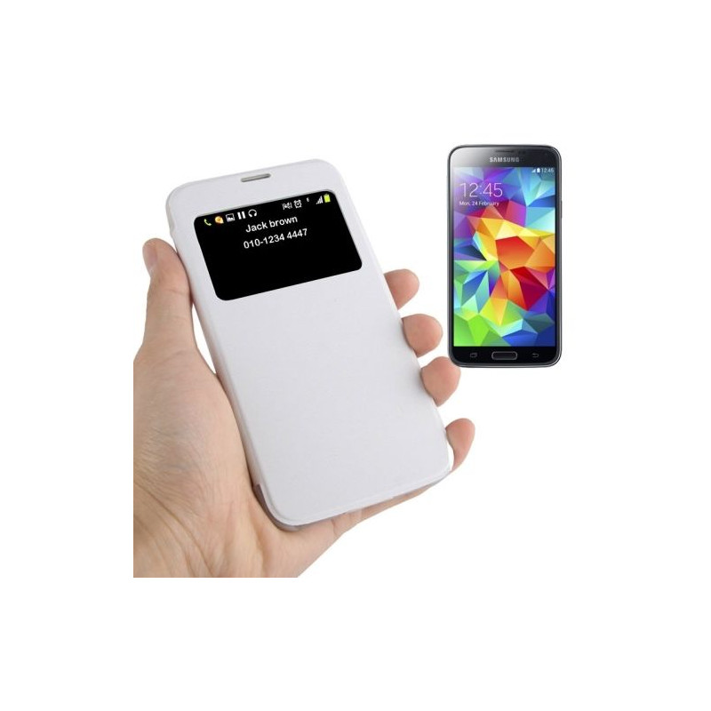 Etui de Protection Fenêtre S-view Couleur Blanc pour Samsung Galaxy S5 Mini