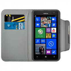 Housse Coque Etui Portefeuille Style Diamant Universel M couleur bleu clair pour Nokia Lumia 625