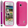 coque gel diamant pour Samsung Wave 575 S5750 couleur rose fushia + Stylet luxe