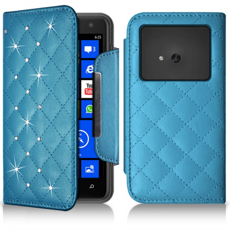 Housse Coque Etui Portefeuille Style Diamant Universel M couleur pour Nokia Lumia 625