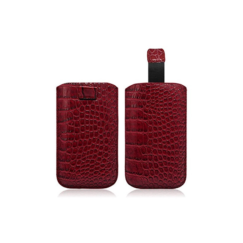 Housse Coque Etui Pochette Style Croco Couleur Rouge pour Wiko Cink Slim / Slim 2