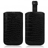 Housse Coque Etui Pochette Style Croco Couleur Noir pour Sony Xperia SP