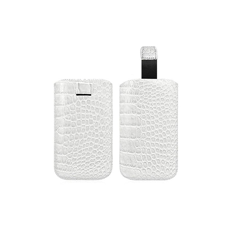 Housse Coque Etui Pochette Style Croco Couleur Blanc pour BlackBerry Q5 / Q10