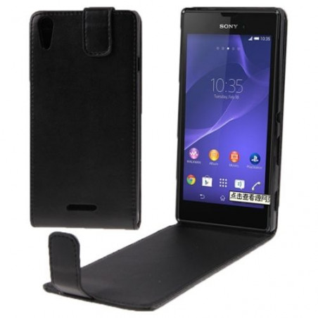 Etui de Protection vertical Languette Magnétique noir pour Sony Xperia T3 