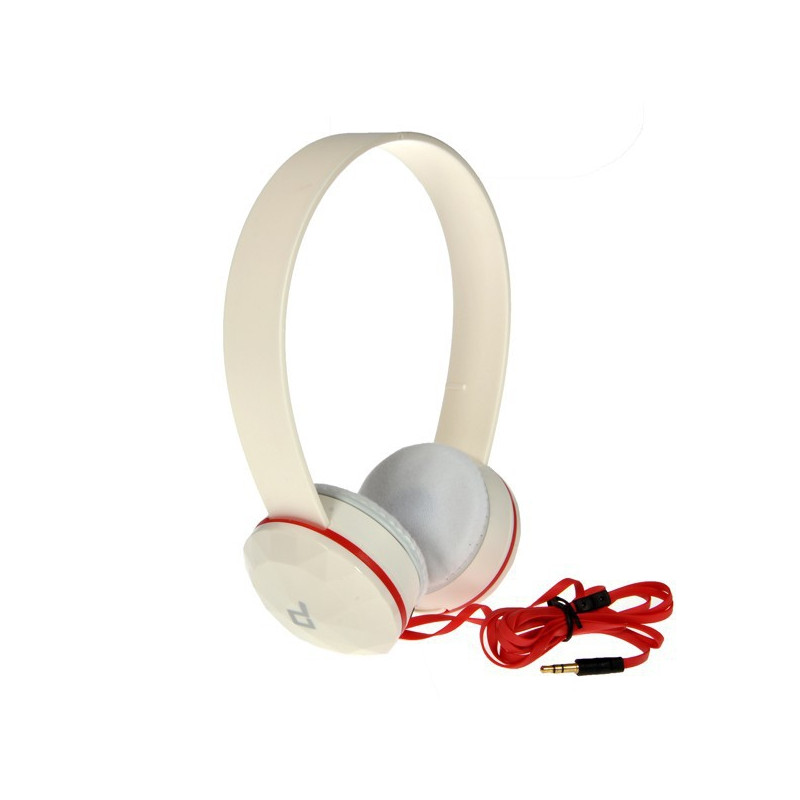 Casque Headphone Stéréo Blanc pour Smartphone Apple, Sony, Samsung, Wiko