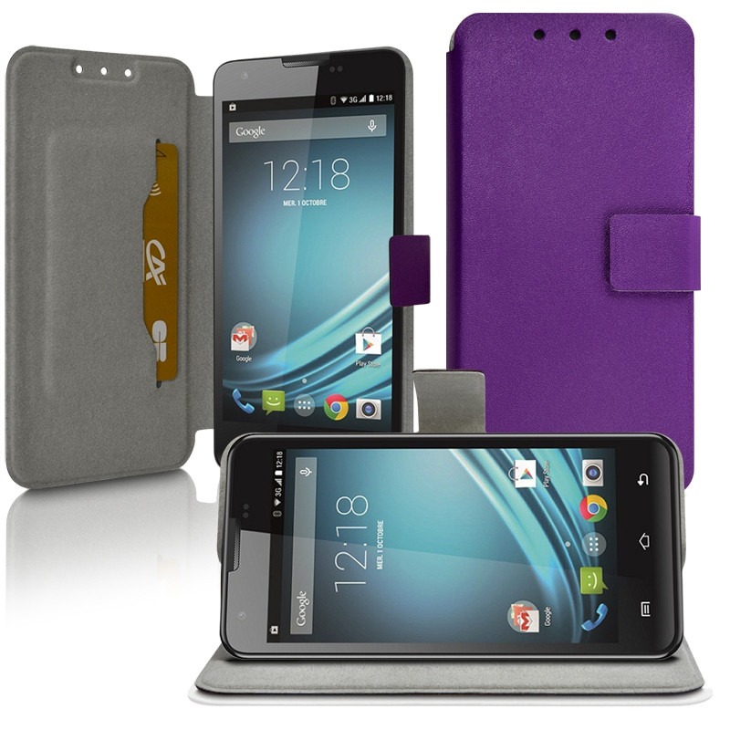 Etui Porte-Carte Support Universel M Violet pour Microsoft Lumia 550