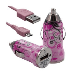 Chargeur maison + allume cigare USB + câble data HF17 pour LG X Mach, X Fast, X Power