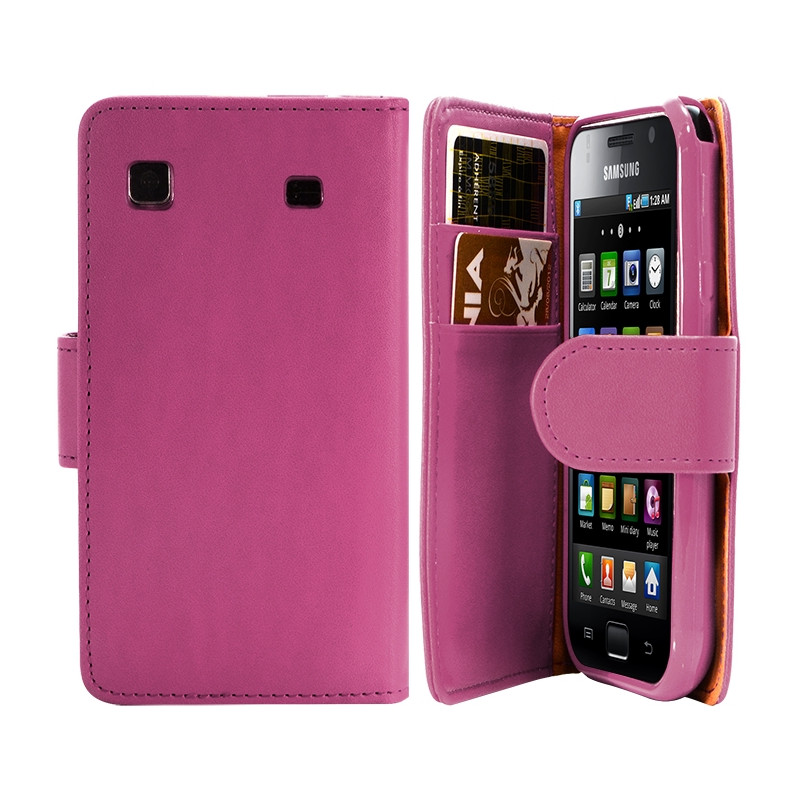 Housse Coque Etui Portefeuille pour Samsung Galaxy S Couleur Rose Fushia