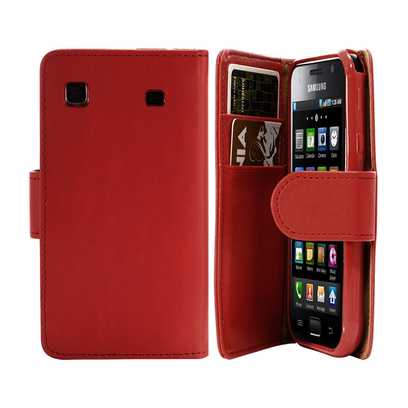 Housse Coque Etui Portefeuille pour Samsung Galaxy S Couleur Rouge
