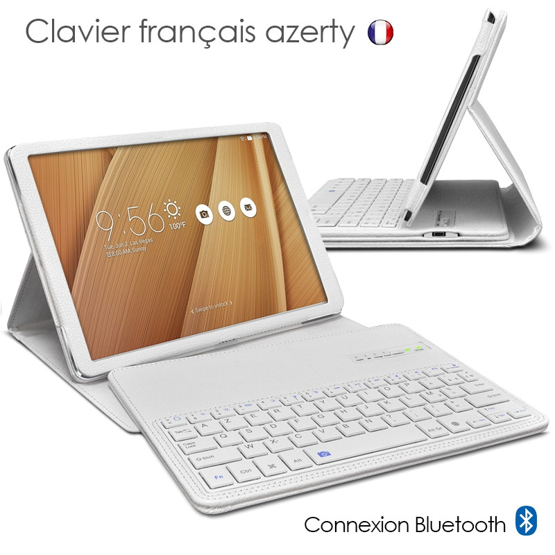 Etui avec Clavier Français Azerty Bluetooth pour Tablette Tactile Apple, Samsung, Asus