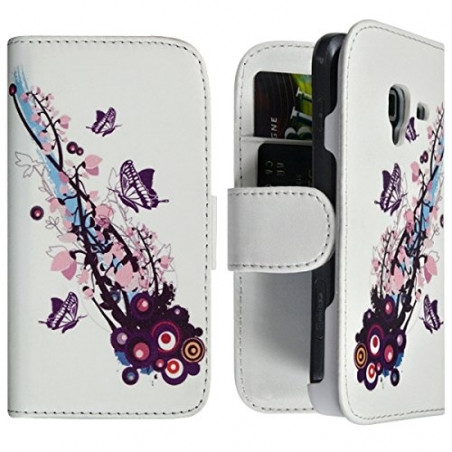 Housse Coque Etui Portefeuille pour Samsung Galaxy Ace 2 i8160 Motif HF01