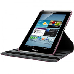 Housse Coque Etui Anneau Style Chrome Pour Samsung Galaxy Tab 2 10.1 P5100 Avec Rotation 360 Degrés Couleur Rose Pâle