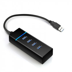Hub 4 Ports USB 3.0 Rapide avec Câble Intégré, Extension USB pour Ordinateur, PC
