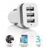 Chargeur Voiture 3 ports USB Gris pour Apple iPhone 6, iPhone 6 Plus