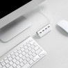 Hub Extension de 4 Ports USB avec Câble Intégré, Finition Aluminium pour Mac, PC