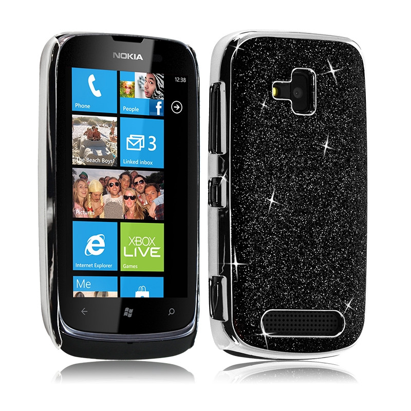 Coque Rigide pour Nokia Lumia 610 Style Paillette Couleur Noir