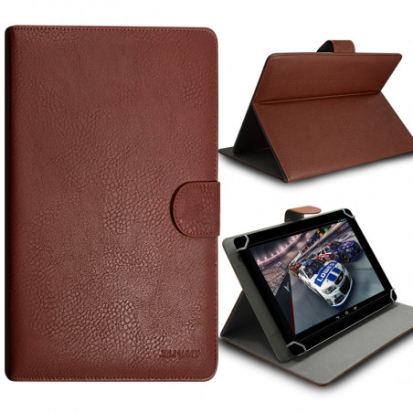 Housse Etui Universel M Support Marron pour Sony Tablette Xperia Z3 Compact 8"