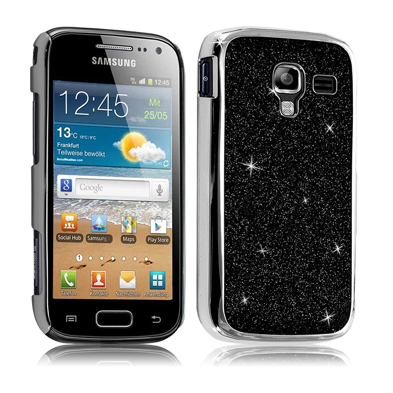 Housse Etui Coque Rigide pour Samsung Galaxy Ace 2 Style Paillette Couleur Noir