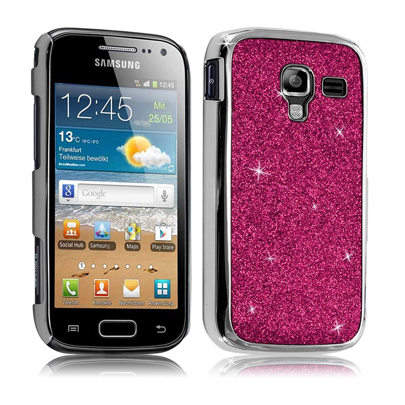 Housse Etui Coque Rigide pour Samsung Galaxy Ace 2 Style Paillette Couleur Rose Fushia