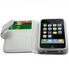 Housse Coque Etui Portefeuille pour Apple iPhone 3G/3GS Avec Motif Fleurs Blanc