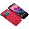 Coque Housse Etui à rabat latéral et porte-carte pour LG Google Nexus 5 couleur Rose Fushia + Film de Protection