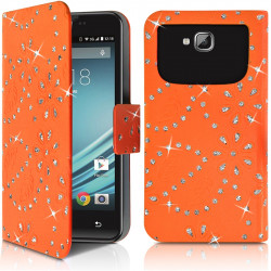 Etui Diamant Universel L Orange pour Smartphone BQ Aquaris U / U lite
