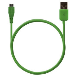 Chargeur voiture allume cigare USB avec câble data couleur vert pour BQ Aquaris U / U Lite