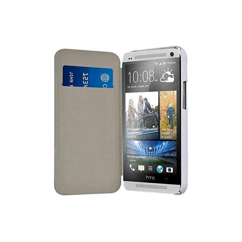 Etui à rabat latéral et porte-carte pour HTC One M7 + Film de Protection