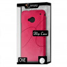 Etui à rabat latéral et porte-carte couleur Rose Fushia pour HTC One M7 + Film de Protection
