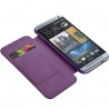 Etui à rabat latéral et porte-carte couleur Violet pour HTC One M7 + Film de Protection