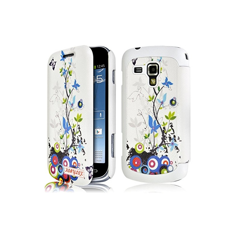Coque Housse Etui à rabat latéral et porte-carte pour Samsung Galaxy Trend Plus avec motif HF01 + Film de Protection