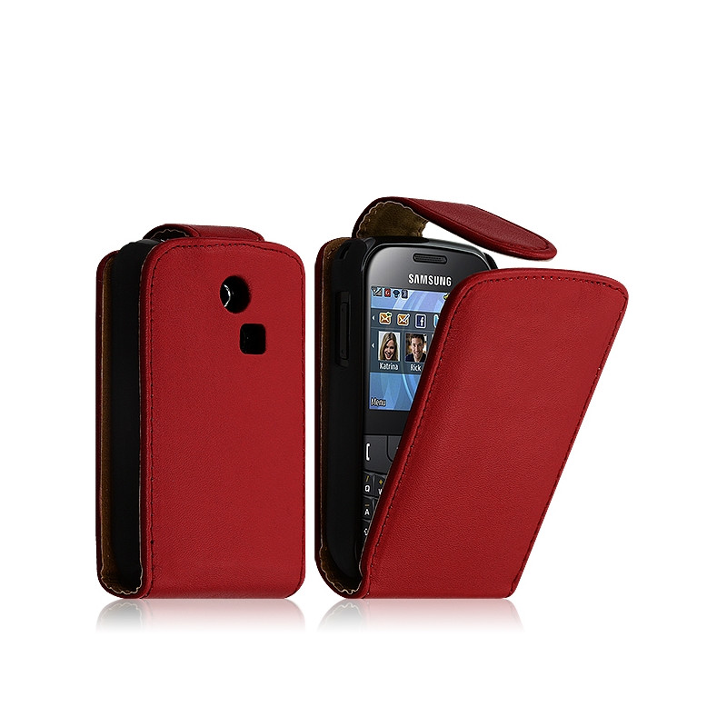 Housse coque étui pour Samsung Chat 335 S3350 couleur Rouge