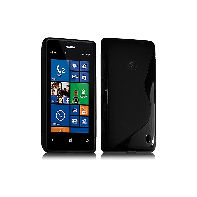 Housse Etui Coque S-Line couleur Noir pour Nokia Lumia 520 + Film de Protection