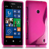 Housse Etui Coque S-Line couleur Rose Fushia pour Nokia Lumia 520 + Film de Protection