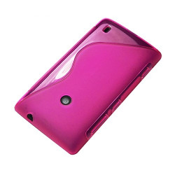 Housse Etui Coque S-Line couleur Rose Fushia pour Nokia Lumia 520 + Film de Protection