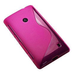 Housse Etui Coque S-Line couleur Rose Fushia pour Nokia Lumia 520 + Film de Protection