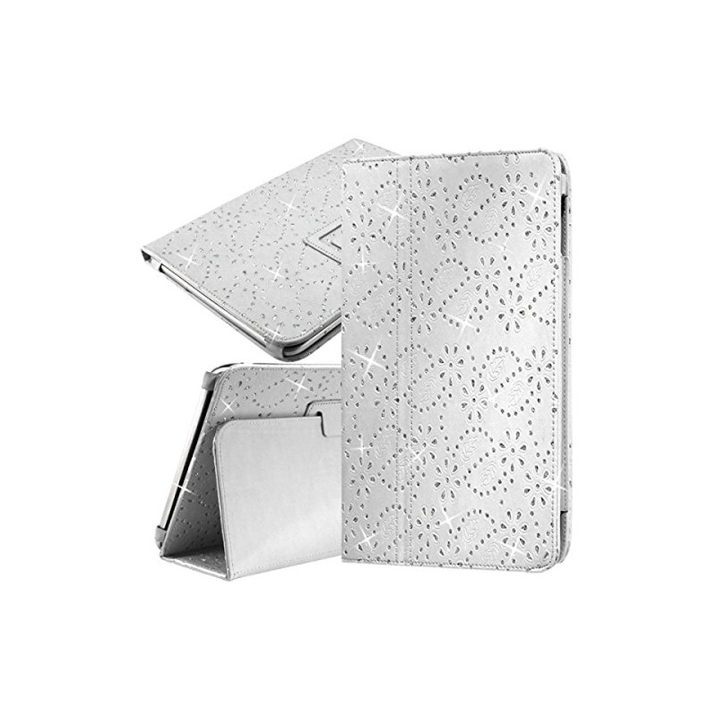 Housse Etui Universel Style Diamant Couleur Blanc pour Tablette Apple iPad Mini 3 7"