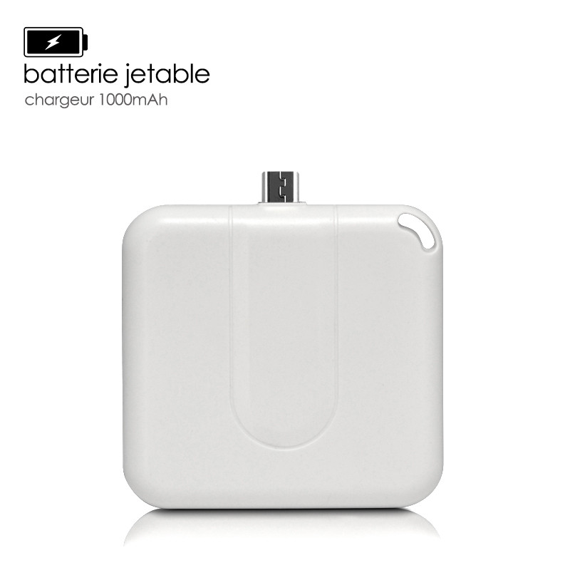 Batterie Chargeur Jetable 1000mAh Blanc pour Smartphone Orange, Danew, Yezz