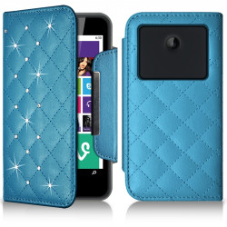 Housse Coque Etui Portefeuille Style Diamant Universel S couleur pour Nokia Lumia 630