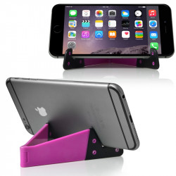 Support Universel Pliable de poche couleur rose pour tous les Smartphones et Tablettes