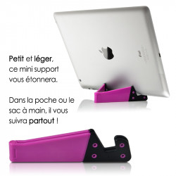 Support Universel Pliable de poche couleur rose pour tous les Smartphones et Tablettes