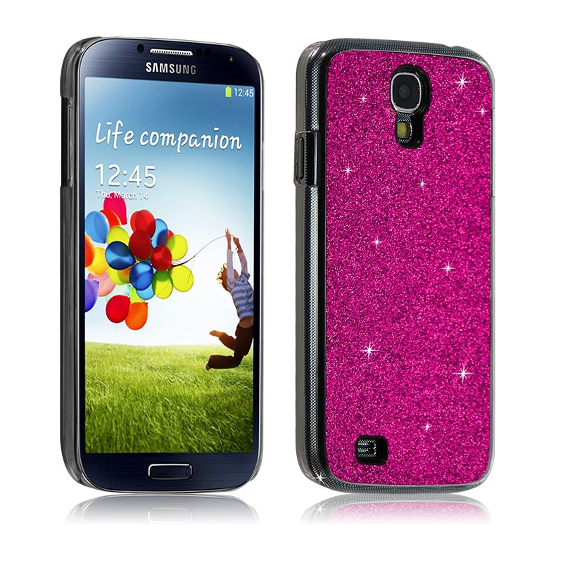 Housse Etui Coque Rigide pour Samsung Galaxy S4  Style Paillette Couleur Rose Fushia