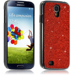 Housse Etui Coque Rigide pour Samsung Galaxy S4  Style Paillette Couleur Rouge